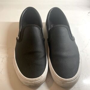 Black perforated leather Vans